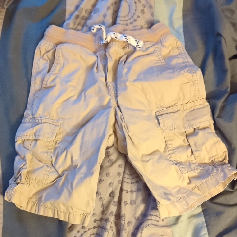 Kids Tan Cargo Shorts with Drawstring